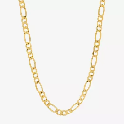 Made in Italy 10K Gold 24 Inch Semisolid Figaro Chain Necklace