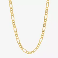 Made in Italy 10K Gold 24 Inch Semisolid Figaro Chain Necklace