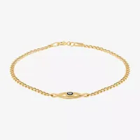 14K Gold Evil Eye Charm Bracelet