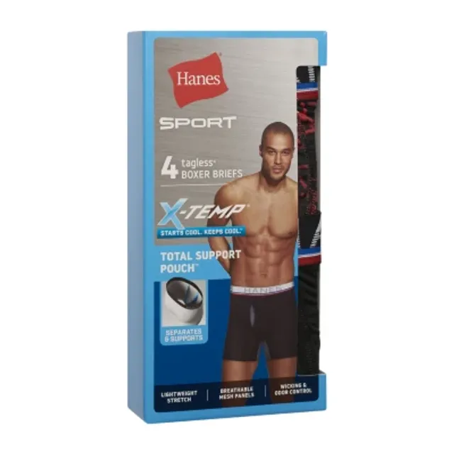 Hanes Ultimate Comfort Flex Fit Total Support Pouch Mens 3 Pack Long Leg Boxer  Briefs, Color: Black Gray - JCPenney