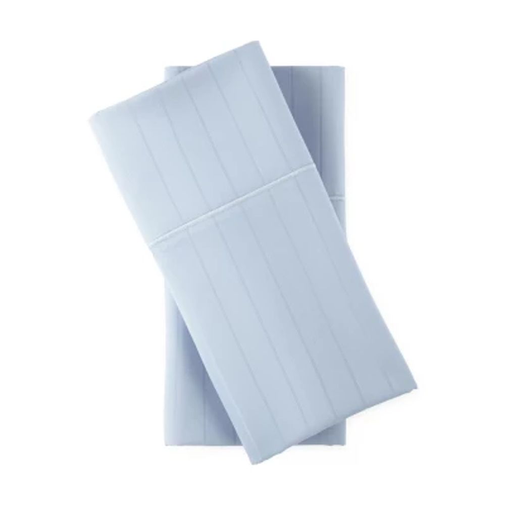 Liz Claiborne 600tc Cotton Sateen Dobby Stripe Wrinkle Free Pillowcases