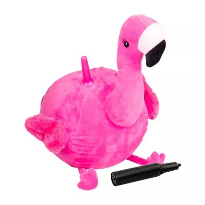Hedstrom - 18" Plush Hopper Ball With Pump; Flamingo Playground Balls