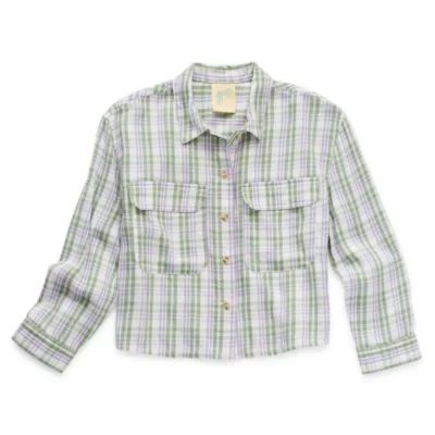 Thereabouts Little & Big Girls Long Sleeve Button-Down Shirt