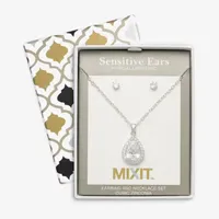 Mixit Hypoallergenic Silver Tone 2-pc. Cubic Zirconia Jewelry Set