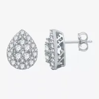 (H-I / I1) 1 CT. T.W. Lab Grown White Diamond Sterling Silver 12.7mm Pear Stud Earrings