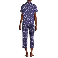 Pj Couture Womens 2-pc. Short Sleeve Capri Pajama Set