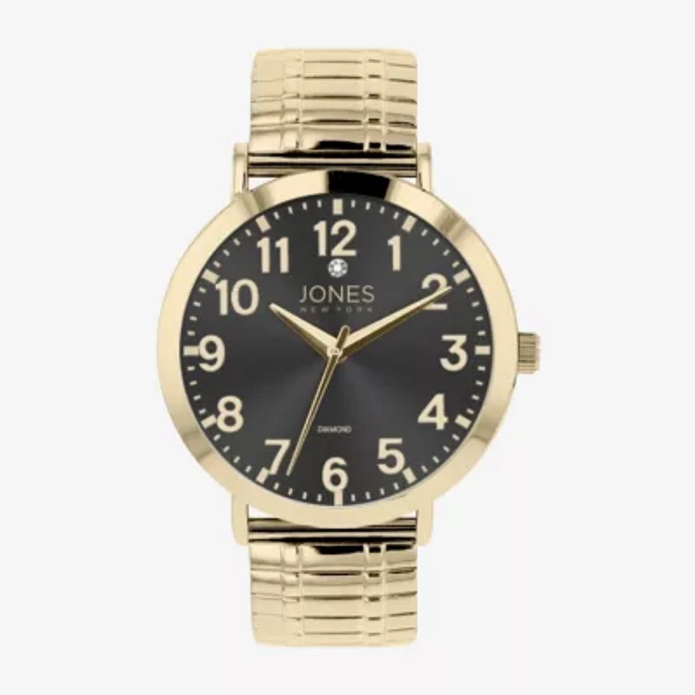 Jones N.Y. Mens Gold Tone Bracelet Watch 03675g-42-G27