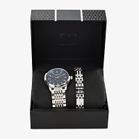 Jones N.Y. Mens Silver Tone Bracelet Watch M0183s-42-J28