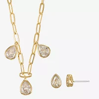 Sparkle Allure Womens Cubic Zirconia 14K Gold Over Brass 2-pc. Jewelry Set