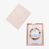 Footnotes Lucky Elephant Cubic Zirconia 10K Gold Over Brass Beaded Bracelet