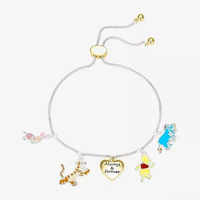 Disney Classics 10K Gold Over Brass Pure Silver Over Brass Heart Winnie The Pooh Charm Bracelet