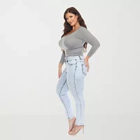 White Mark - Plus Stretch Fabric Womens Mid Rise Skinny Fit Jean