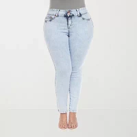 White Mark - Plus Stretch Fabric Womens Mid Rise Skinny Fit Jean