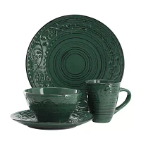 Elama Malibu Sea Glass 16 Piece Dg 16-pc. Stoneware Dinnerware Set