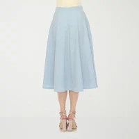 White Mark Womens Midi A-Line Skirt