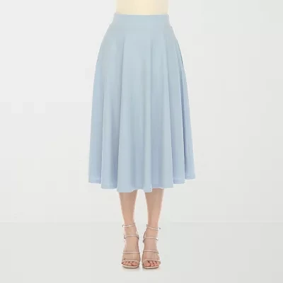White Mark Womens Midi A-Line Skirt