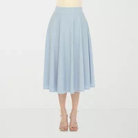 White Mark Womens Midi A-Line Skirt
