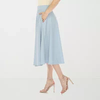 White Mark Womens Midi A-Line Skirt