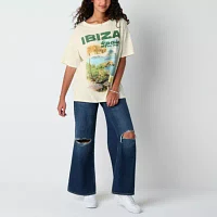 Juniors Ibiza Spain Oversized Tee Womens Crew Neck Short Sleeve Graphic T-Shirt