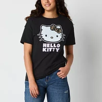 Juniors Womens Crew Neck Short Sleeve Hello Kitty Graphic T-Shirt