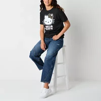 Juniors Womens Crew Neck Short Sleeve Hello Kitty Graphic T-Shirt