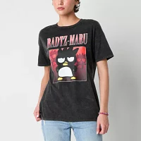 Juniors Badtz-Maru Boyfriend Tee Womens Crew Neck Short Sleeve Hello Kitty Graphic T-Shirt