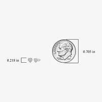 Diamond Accent Natural White Diamond 10K White Gold 5.4mm Heart Stud Earrings