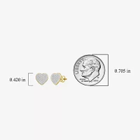 1/4 CT. T.W. Natural White Diamond 10K Gold 10.2mm Heart Stud Earrings