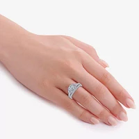 Signature By Modern Bride (G-H,Vs2-Si1) Womens 1 1/2 CT. T.W. Lab Grown White Diamond 14K Gold Round Side Stone Halo Engagement Ring