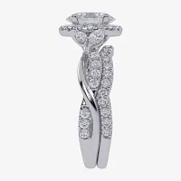 Signature By Modern Bride (G-H,Vs2-Si1) Womens 1 1/2 CT. T.W. Lab Grown White Diamond 14K Gold Oval Halo Engagement Ring