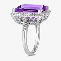 Womens Gemstone Sterling Silver Cocktail Ring
