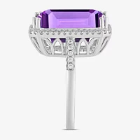 Womens Gemstone Sterling Silver Cocktail Ring