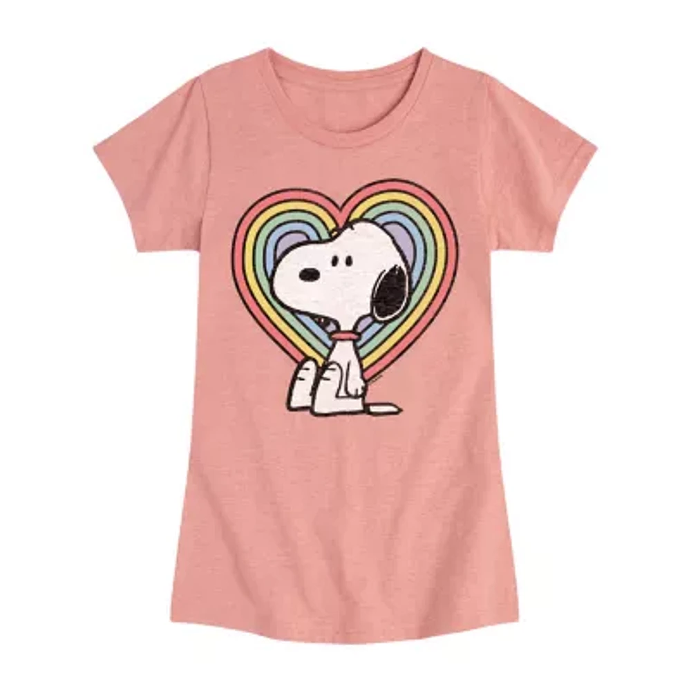 Big Girls Crew Neck Short Sleeve Peanuts T-Shirt