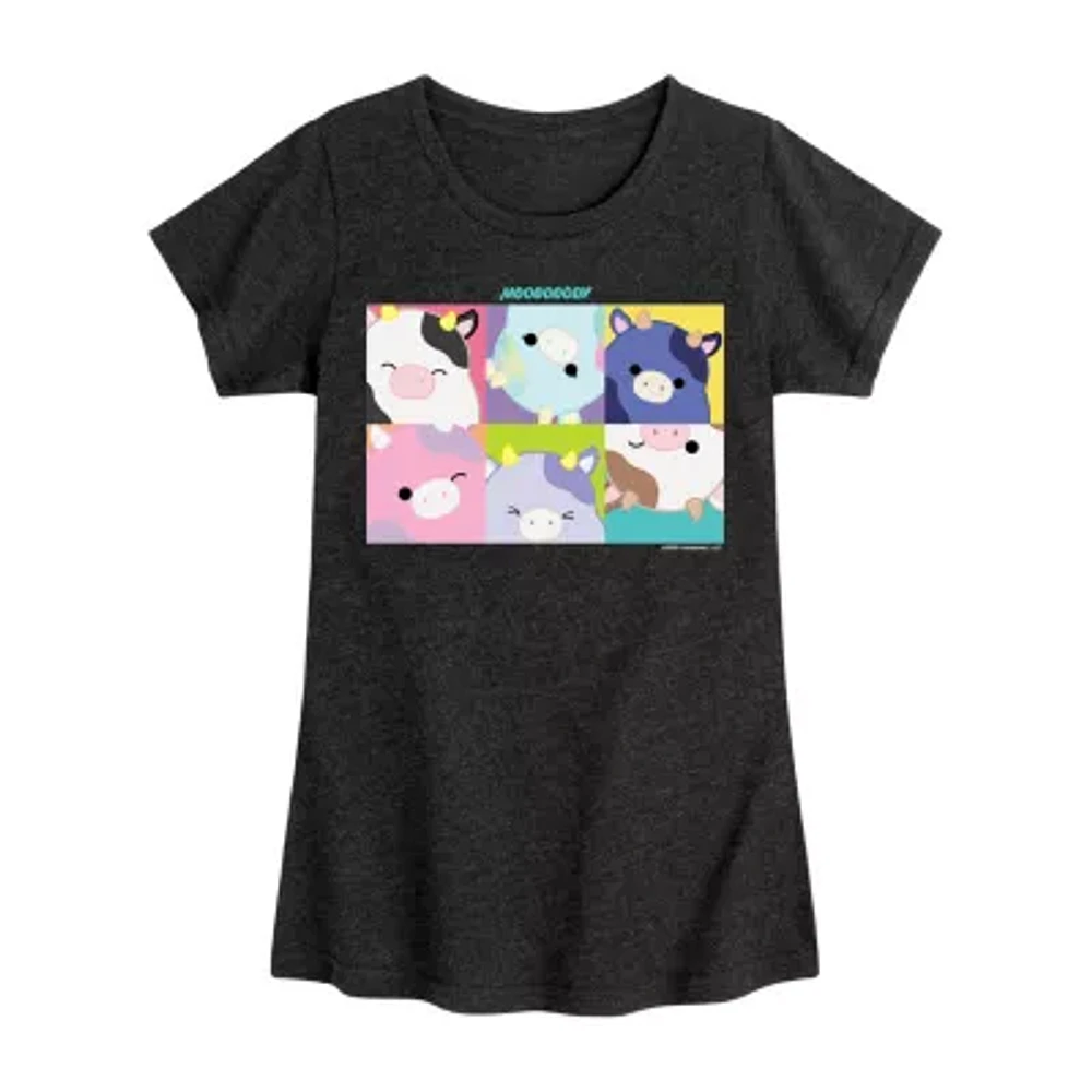 Big Girls Crew Neck Short Sleeve Squishmallows T-Shirt