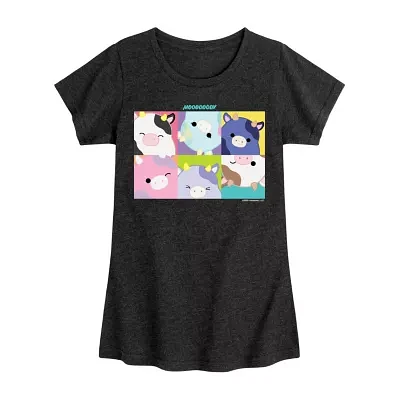 Big Girls Crew Neck Short Sleeve Squishmallows T-Shirt