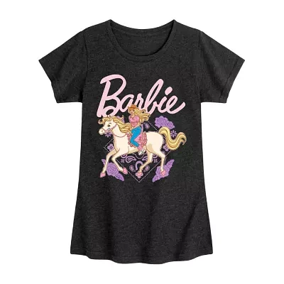 Big Girls Crew Neck Short Sleeve Barbie T-Shirt