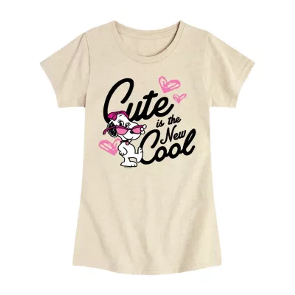 Big Girls Crew Neck Short Sleeve Peanuts T-Shirt