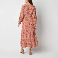 Frye and Co. Womens Long Sleeve Floral Maxi Dress