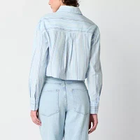 Arizona Juniors Womens Long Sleeve Regular Fit Button-Down Shirt
