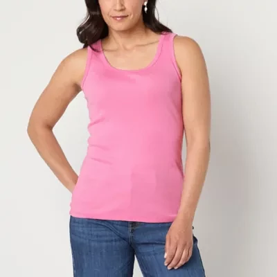 St. John's Bay Womens Scoop Neck Sleeveless Tank Top