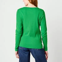 St. John's Bay Womens Crew Neck Long Sleeve T-Shirt