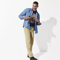 St. John's Bay Chambray Mens Classic Fit Long Sleeve Button-Down Shirt