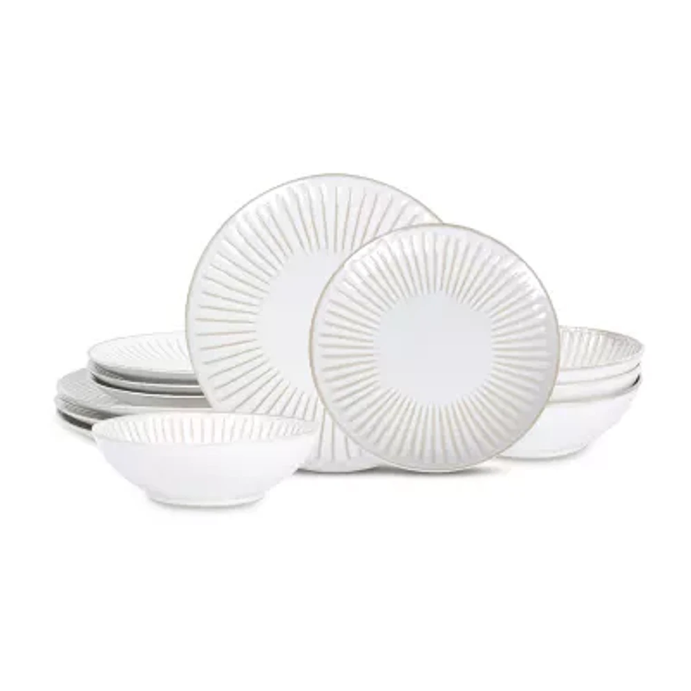Stone + Lain Linea 4-pc. Stoneware Dinnerware Set