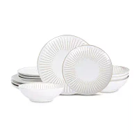 Stone + Lain Linea 4-pc. Stoneware Dinnerware Set