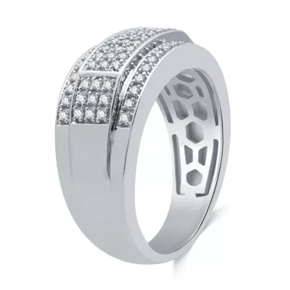 Mens 1/ CT. T.W. Natural Diamond 10K White Gold Fashion Ring