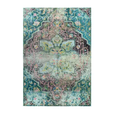 nuLoom Santos Floral Medallion Rectangular Rug