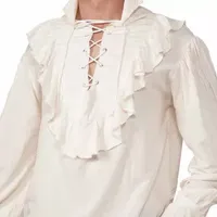 Mens Fancy White Pirate Shirt Costume