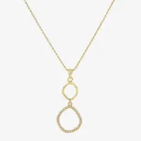 Sparkle Allure Cubic Zirconia 14K Gold Over Brass 16 Inch Link Pendant Necklace