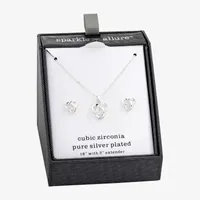 Sparkle Allure 2-pc. Cubic Zirconia Pure Silver Over Brass Knot Jewelry Set