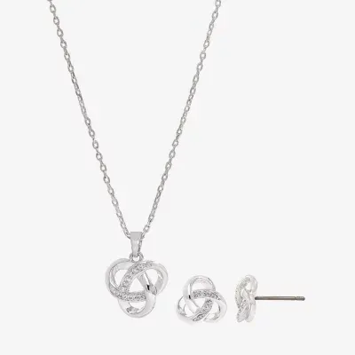 Sparkle Allure 2-pc. Cubic Zirconia Pure Silver Over Brass Knot Jewelry Set